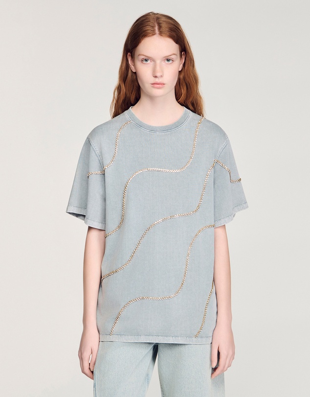Sandro - Strass Wave Tee Shirt