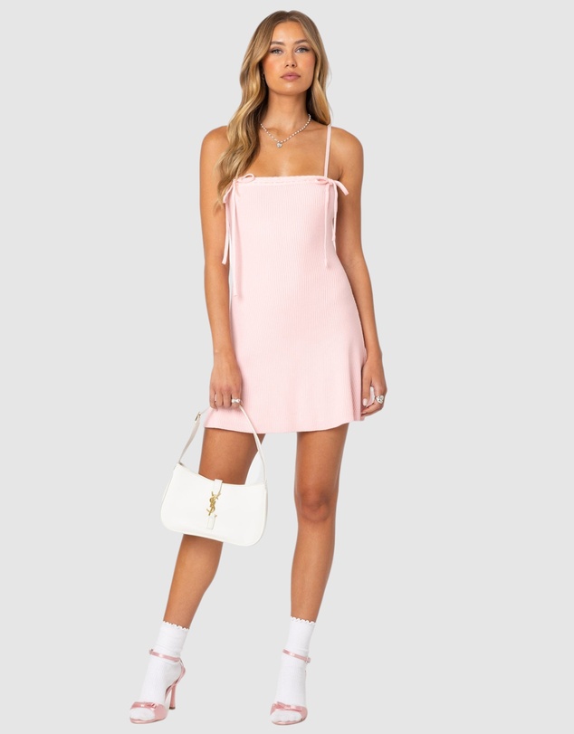 EDIKTED - Fridah Ribbed Knit Mini Dress
