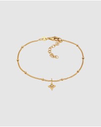 Elli Jewelry - Bracelet Crystal Star Pendant 925 Sterling Silver Gold-Plated