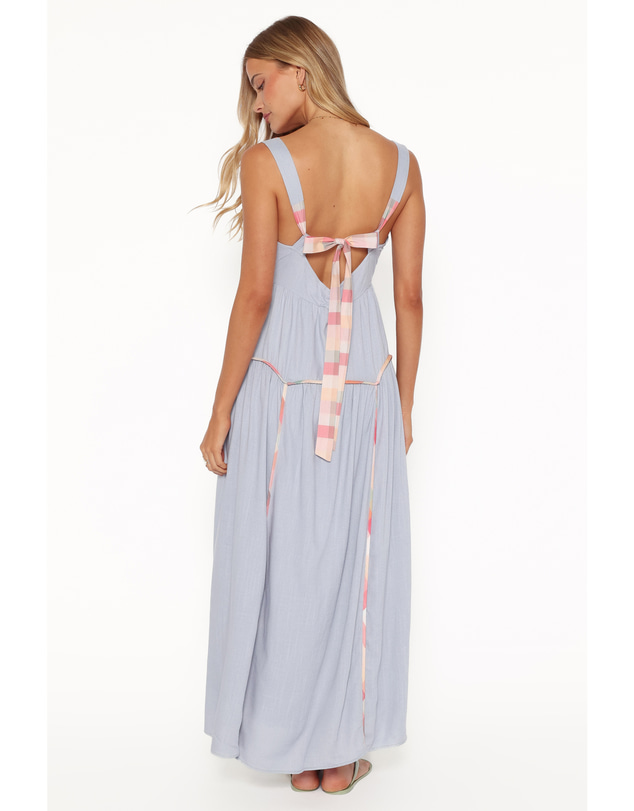 Petal & Pup - Kyla Maxi Dress - Light Blue Linen