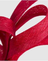 Max Alexander - Red Sinamay Bow Racing Fascinator Headband