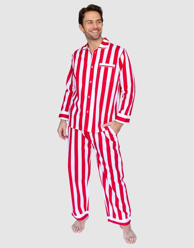 Sant And Abel - Red Braddock Stripe Long Sleeve PJ Set