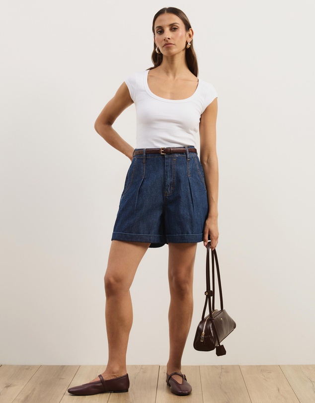 Atmos&Here - Fia Chambray Denim Shorts