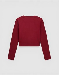GUESS - Cropped Long Sleeve Logo Top