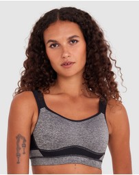 Bras N Things - Cool It Contour Underwire Sports Bra - Grey/Black