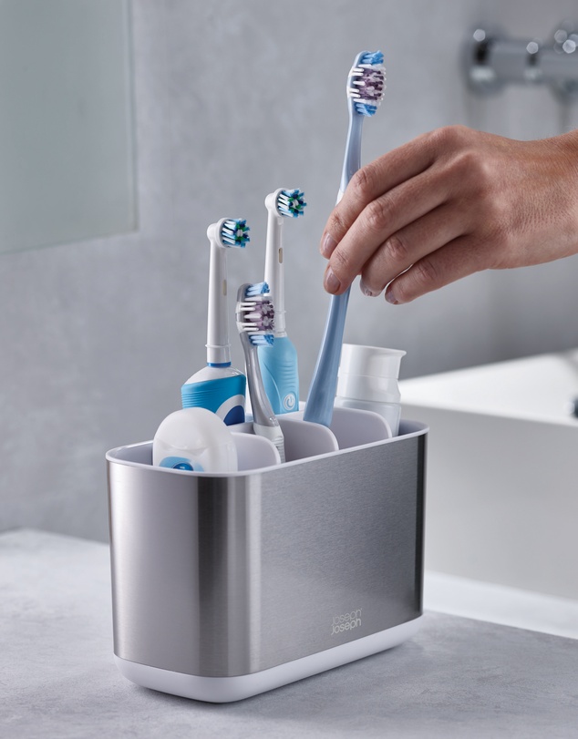 Joseph Joseph - EasyStore™ Steel Large Toothbrush Caddy (White)