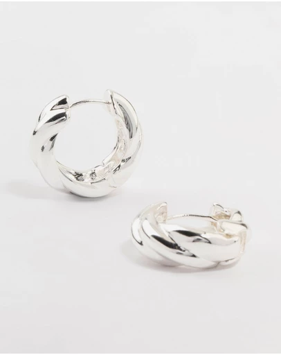 Lovisa - Silver Plated Twisted Hoop Earrings