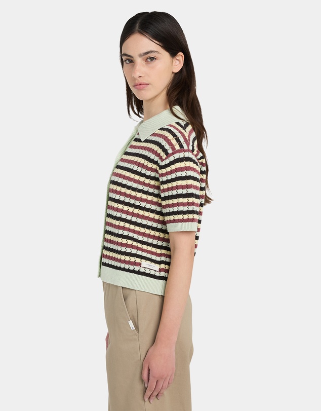 Element - Womens Crochet Stripes Polo Shirt