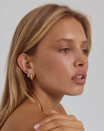 CENDRE - Bean Earrings Silver