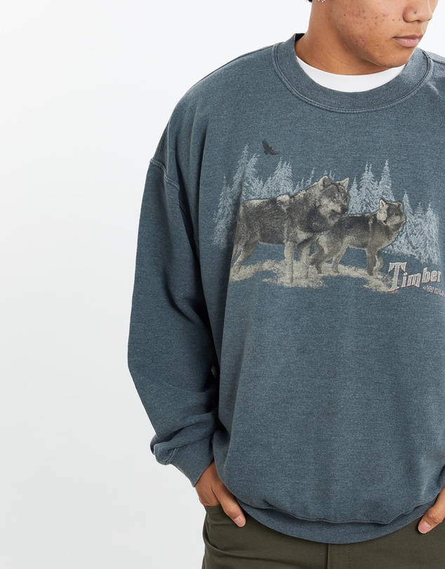 Vintage by The Real Deal - Pre Loved - Vintage Timber Wolf Wildlife Sweatshirt