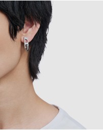 Diesel - D Logo Silver-Tone Earring