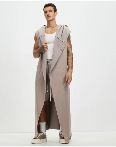 Surrounded By Ghosts - The Purpurite Long Hooded Fleece Sleeveless Cardigan