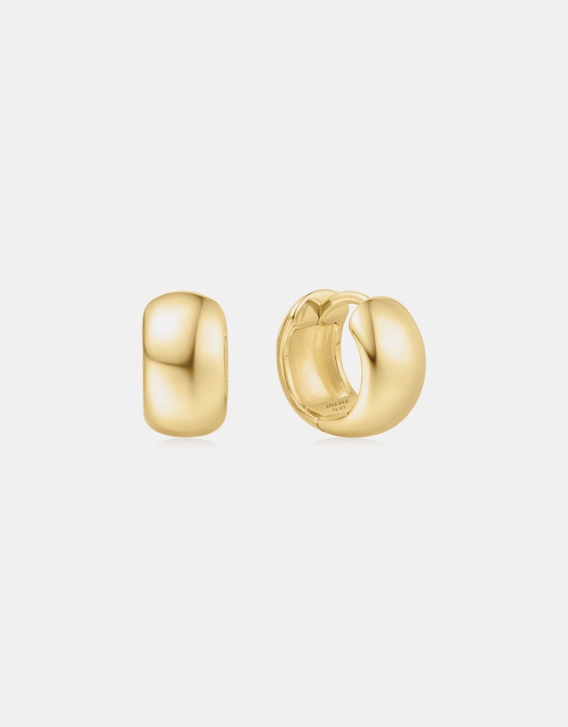 Ania Haie - Gold Chubby Small Huggie Hoop Earrings