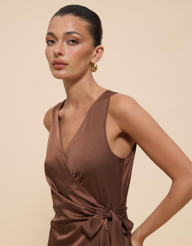 Revibe - Repaired CHANCERY Lani Sleeveless Wrap Maxi Dress - AU 16