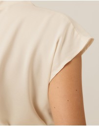 Tussah - Violet Drape Tie Detail Satin Top