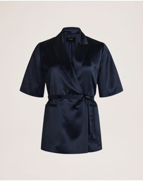 SABA - Sallee Satin Short Sleeve Belted Jacket