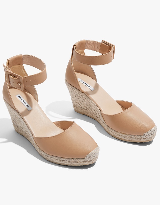 Country Road - Carolina Leather Espadrille Wedge