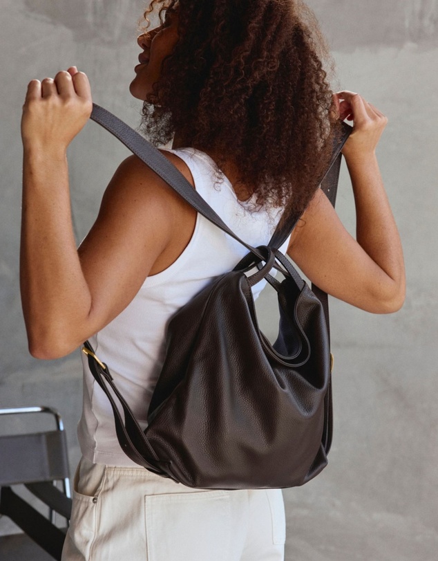 VESTIRSI - Bella Dark Chocolate 3-in-1 Convertible Bag Gold Hardware - The ICONIC Exclusive