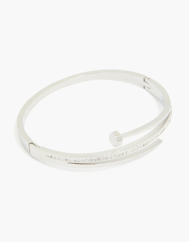 Lovisa - Waterproof Stainless Steel Cubic Zirconia Nail Hinge Bangle