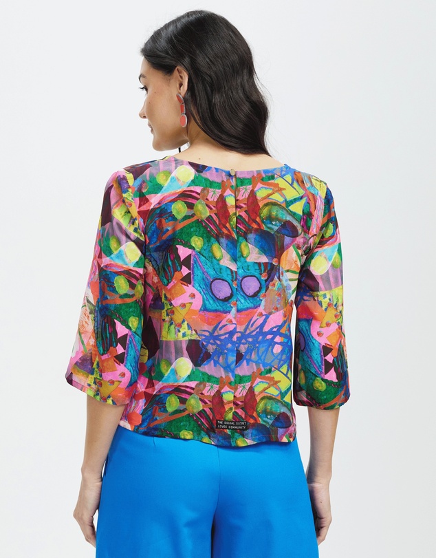 The Social Outfit - Silk Smock Top - Amplify
