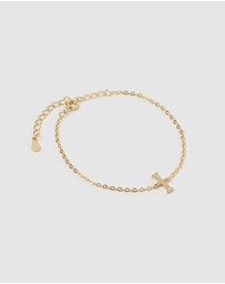 Izoa - Crystal Letter I Bracelet