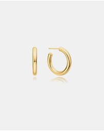 Ania Haie - Ania Haie Gold Classic Tube Medium Huggie Hoop Earrings