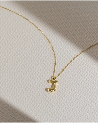 Wanderlust + Co - Alphabet Bubble Pendant Necklace - Letter J