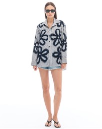 THE TALES - Floral Street Hand Spray Stripe Shirt