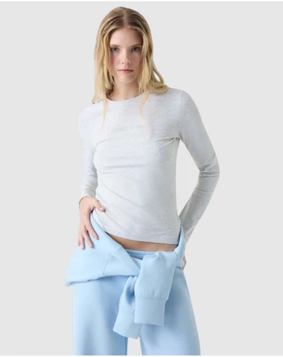 GUESS - GUESS JEANS Slim Logo Embroidered Long Sleeve T-Shirt