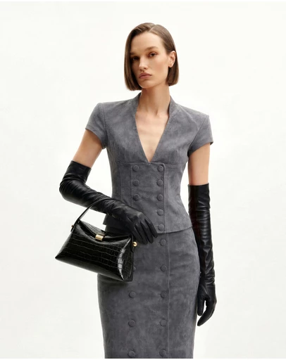 JW PEI - Emma Croc Embossed Box Bag