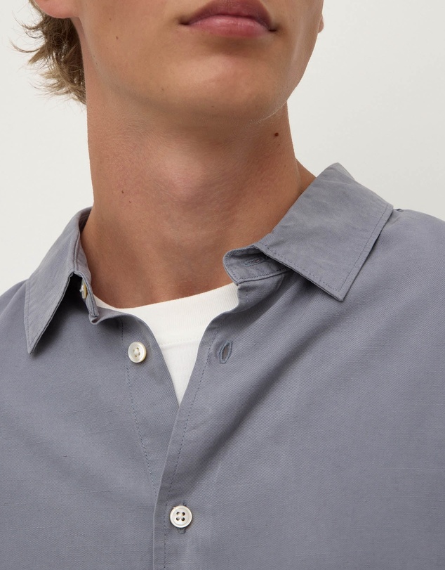 Revibe - Repaired Assembly Label Linen Mens Shirts L/S