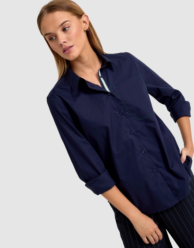 Oxford - Ariel Tape Trim Cotton Shirt