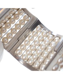Pre-Loved by Azura Reborn - Pre-Loved Silver Plated Wide Pearl Cuff Bracelet