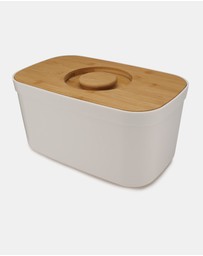 Joseph Joseph - Bread Bin with Bamboo Cutting Board Lid - White