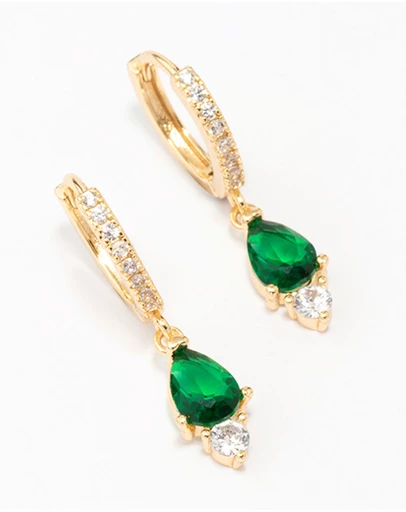 Lovisa - Gold Plated Pave Pear Round Drop Earrings