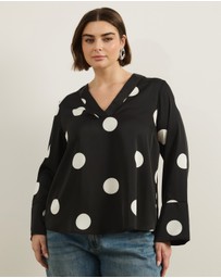 Atmos&Here Curvy - Nara Polka Dot Blouse