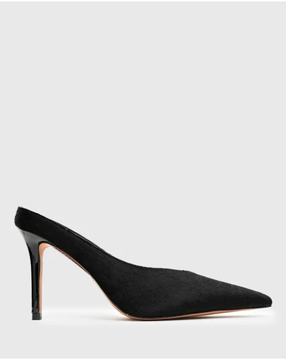 Betts - Matcha Leather High Stiletto Mules