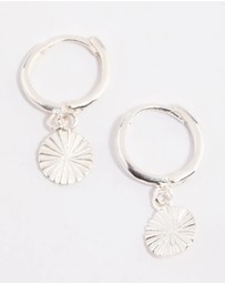 Lovisa - Sterling Silver Etched Huggie Hoop Earrings
