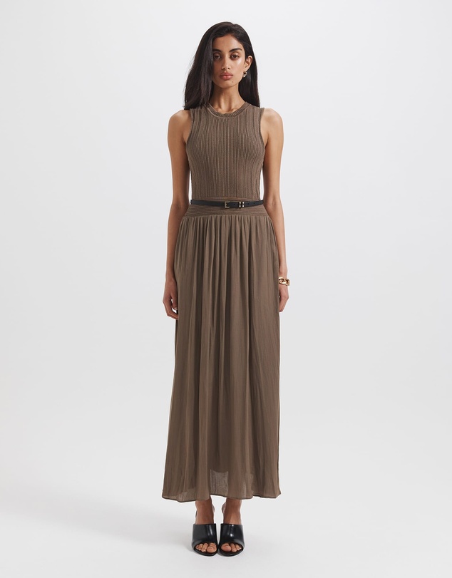 SABA - Lillian Mixed Media Midi Dress
