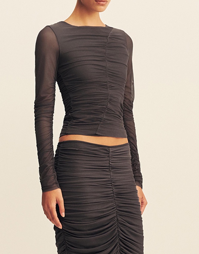 Shona Joy - Mira Long Sleeve Ruched Top