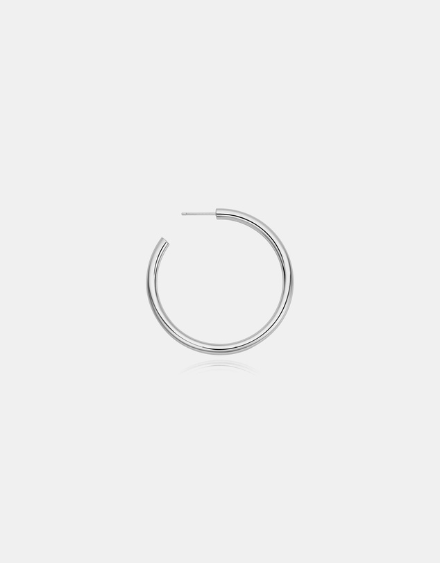 Ania Haie - Ania Haie Silver Classic Tube Large Hoop Earrings