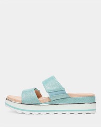 Vionic - Brandie Flatform Slide - Aqua Metallic