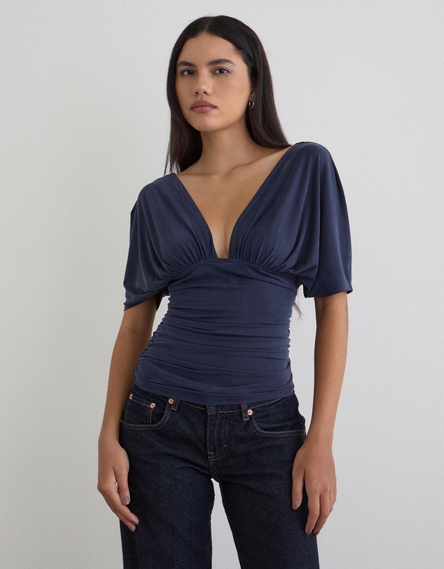 Motel Rocks - Vernia Plunge Batwing Top