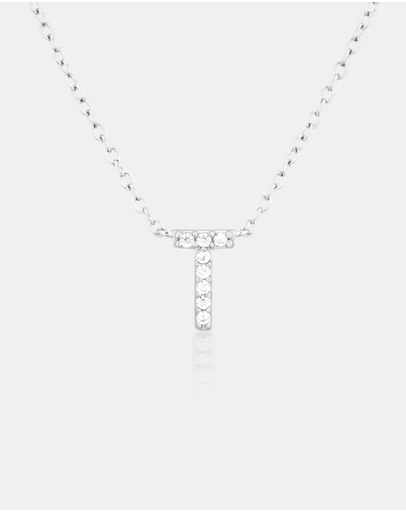 The Silver Collective - A-Z Letter Necklace - T