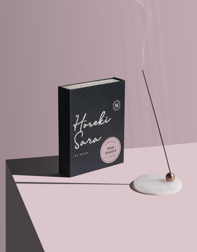 MAHO Sensory - Hoseki Sara - Rose quartz crystal Incense burner