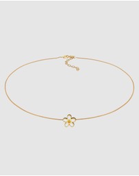 Elli Jewelry - Necklace Choker Flower Nature 925 Sterling Silver Gold-Plated