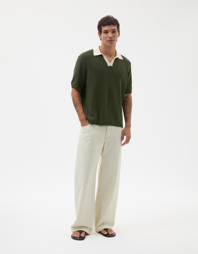 AERE - Contrast Collar Relaxed Cotton Polo