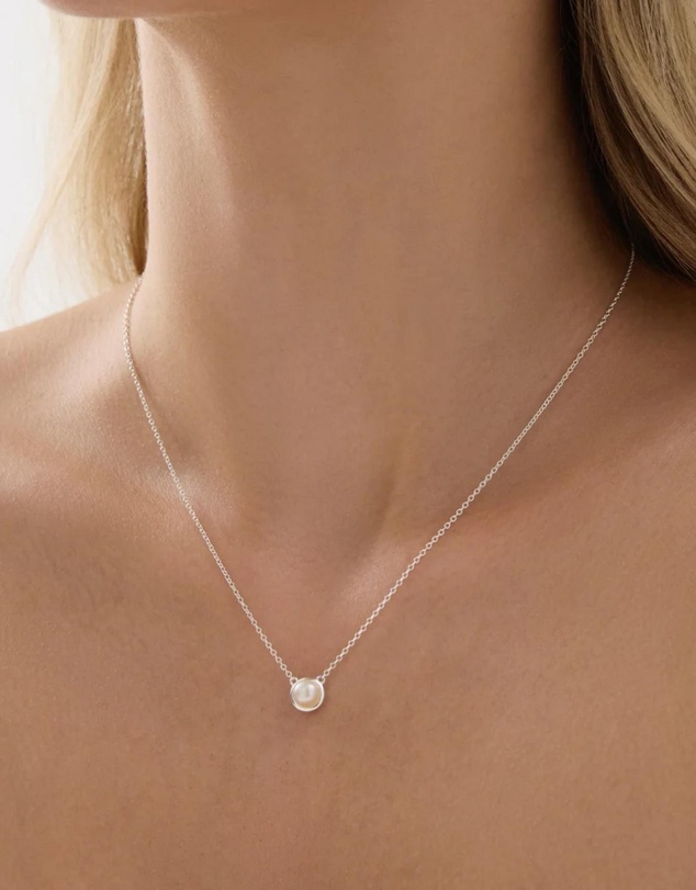 Najo - Moonbeam Silver & Pearl Necklace