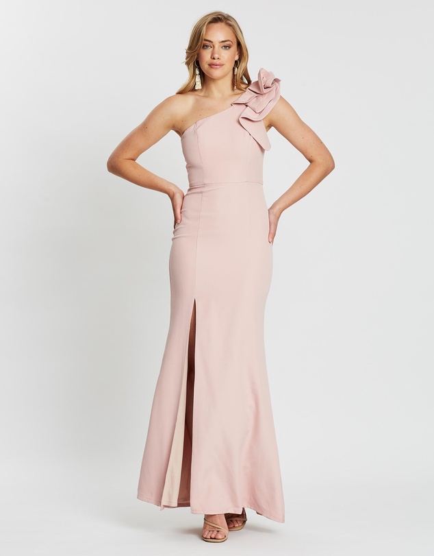Bariano - Sue Frill Shoulder Gown