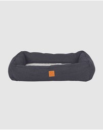 Mog & Bone - Bolster Dog Bed- Black Denim